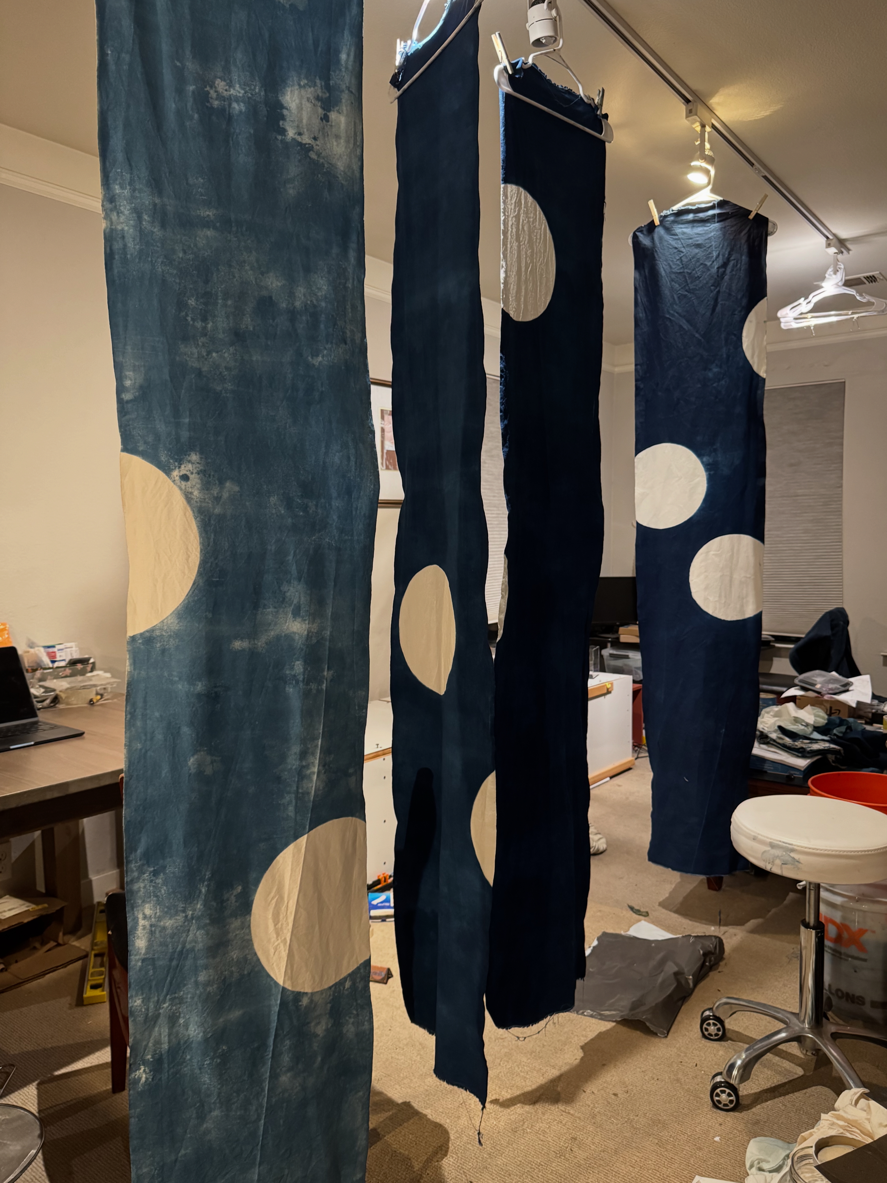 Panels drying after washing